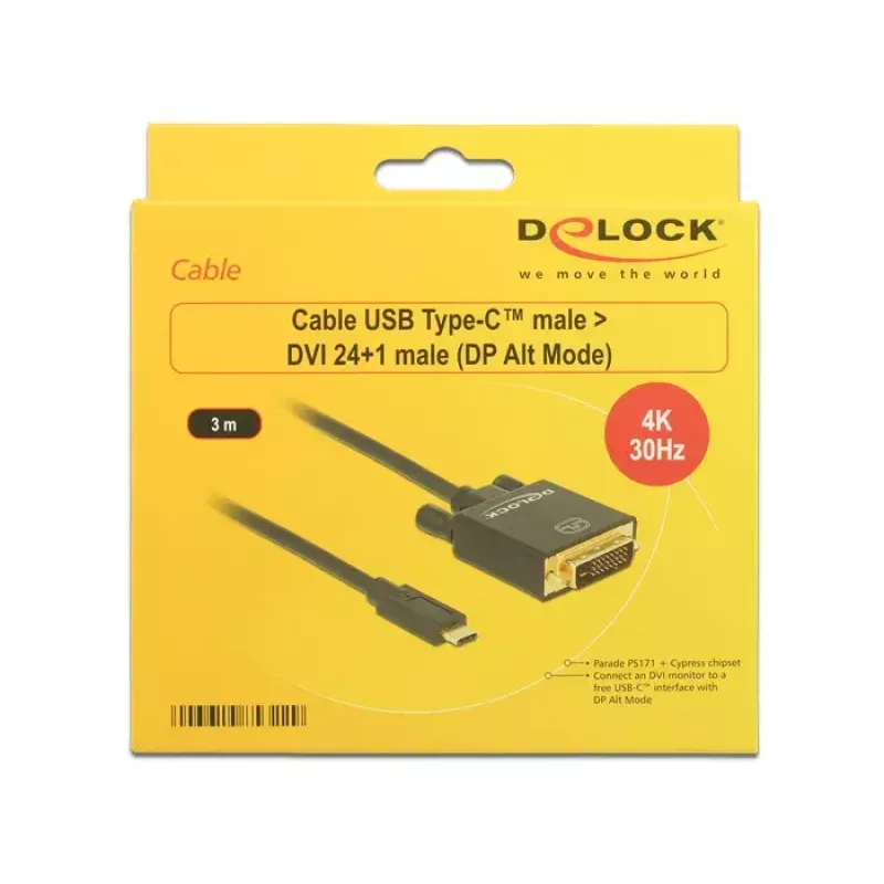 USB-C na DVI adaptér DeLOCK 3m 85322