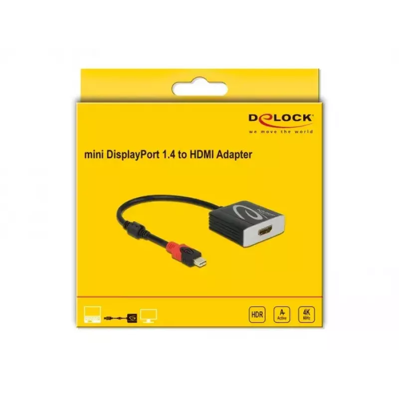 Aktívny Mini DisplayPort 1.4 na HDMI adaptér DeLOCK 65302