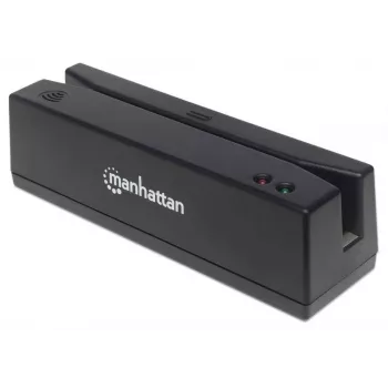 Manhattan USB-A čítačka magnetických kariet, trojstopová čítačka, dekodér klávesnicového wedge, kábel 1,5 m, čierna, tri roky záruka