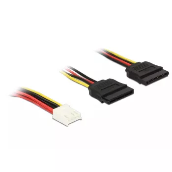DeLOCK kábel 0,3m Floppy 4p/2x SATA 15p