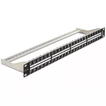 Delock 43280 Keystone patch panel, 19", 48 portov, 1U, čierny