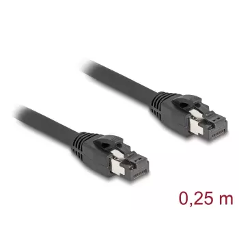 DeLOCK RJ45 sieťový kábel Cat.8.1 S/FTP 25 cm 40 Gbit/s čierny