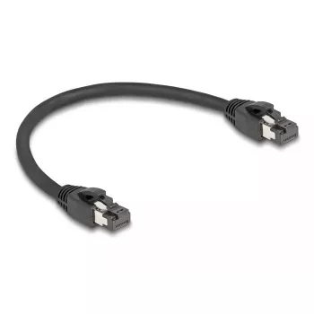 DeLOCK RJ45 sieťový kábel Cat.8.1 S/FTP 25 cm 40 Gbit/s čierny
