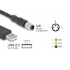 DeLOCK senzorový/akčný kábel 1,8 m M8 USB 2.0 Type-A čierny 64258