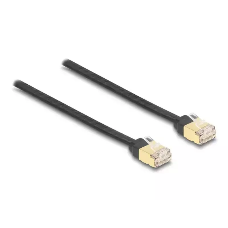 DeLOCK RJ45 zvinovací kábel Cat.6A STP 1,5 m čierny žltý