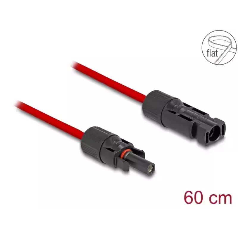 Kábel DeLOCK DL4 solárny plochý kábel samec na samicu 60 cm červený 3,3 mm²