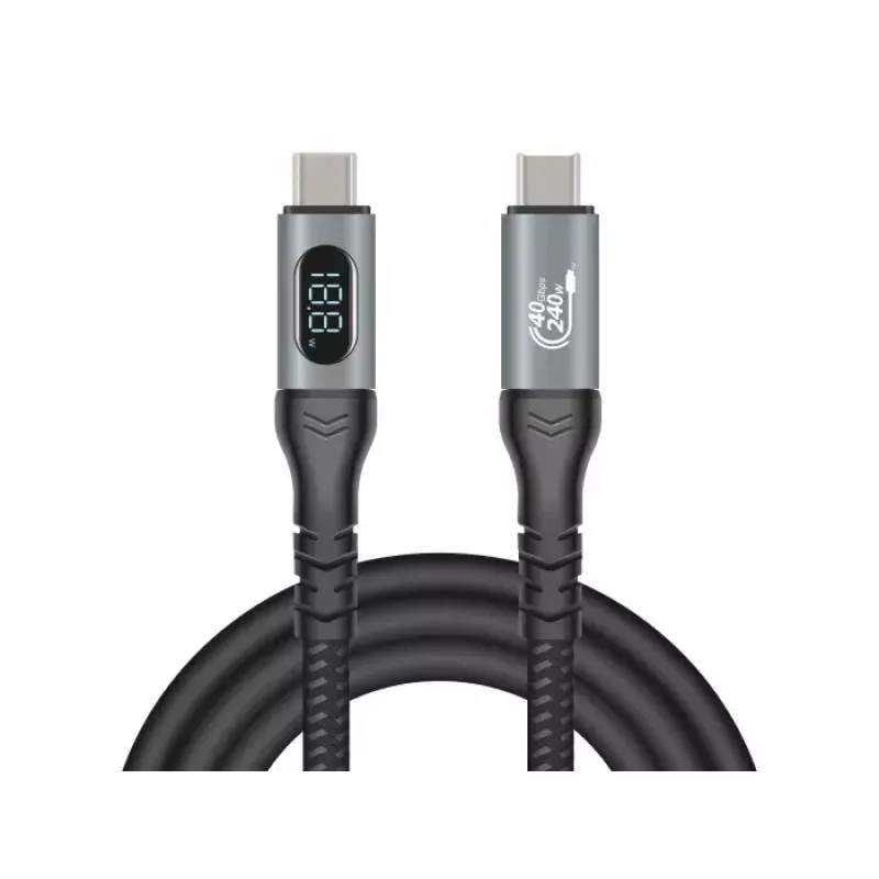 DeLOCK USB 40 Gbps dátový a rýchlonabíjací koaxiálny kábel 1 m USB PD 3.1 240 W