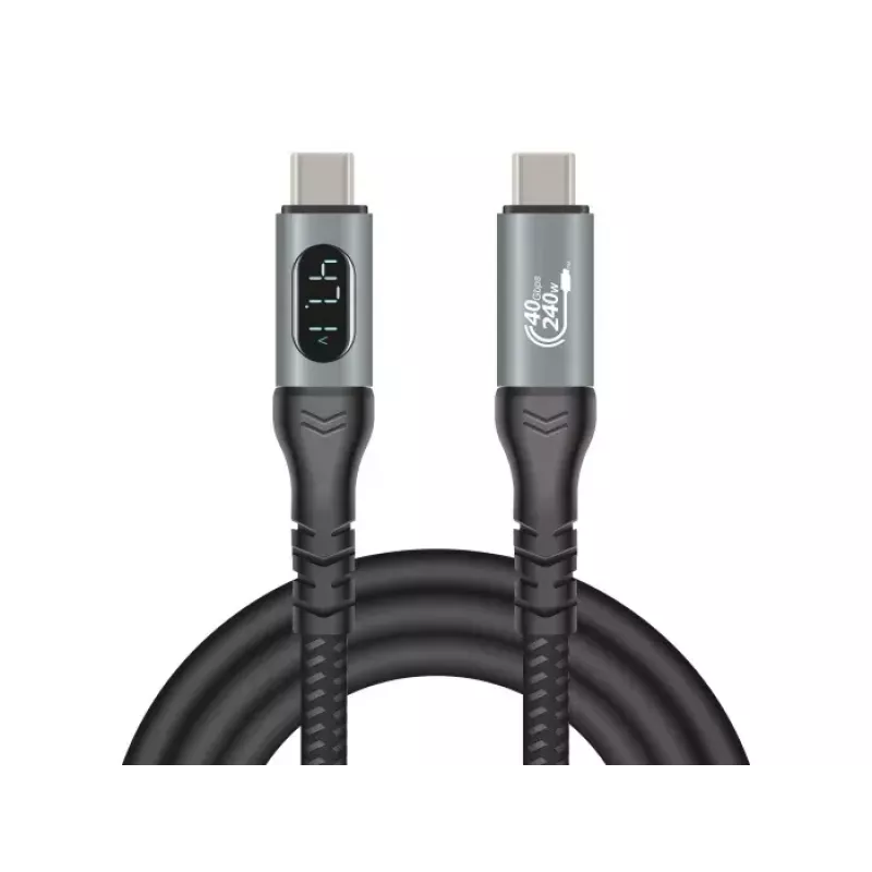 DeLOCK USB 40 Gbps dátový a rýchlonabíjací koaxiálny kábel 1 m USB PD 3.1 240 W