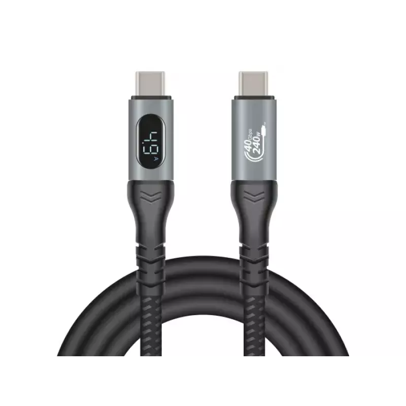 DeLOCK USB 40 Gbps dátový a rýchlonabíjací koaxiálny kábel 1 m USB PD 3.1 240 W