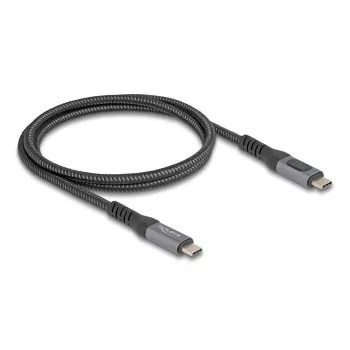 DeLOCK USB 40 Gbps dátový a rýchlonabíjací koaxiálny kábel 1 m USB PD 3.1 240 W