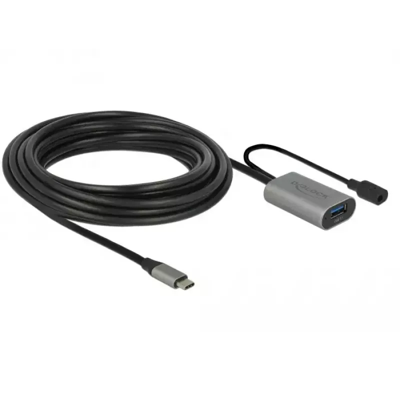 USB kábel DeLOCK 85391 USB 3.2 Gen 1 5 m USB-A USB-C čierny sivý