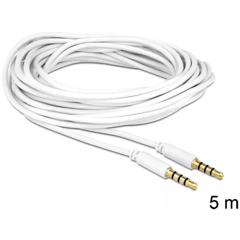 Audio kábel 3,5 mm samec na samec DeLOCK 83443 5 m biely