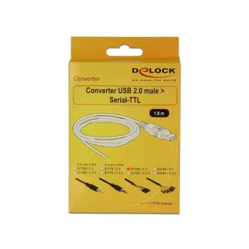 USB kábel DeLOCK 1,8 m USB2.0-A/TTL 6-pinový čierny