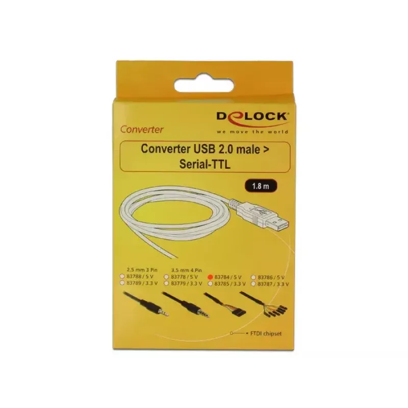USB kábel DeLOCK 1,8 m USB2.0-A/TTL 6-pinový čierny