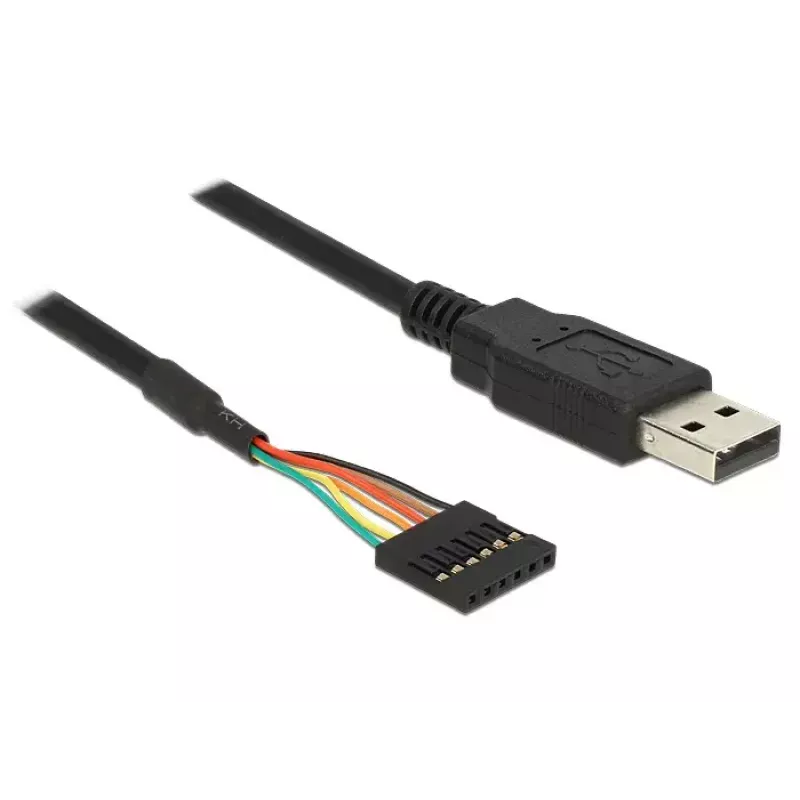 USB kábel DeLOCK 1,8 m USB2.0-A/TTL 6-pinový čierny