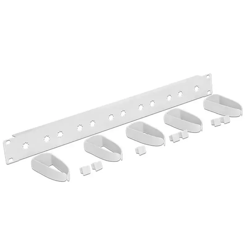 DeLock 43346 Panel na vedenie káblov do 19-palcového racku, 1U, svetlosivý RAL 7035
