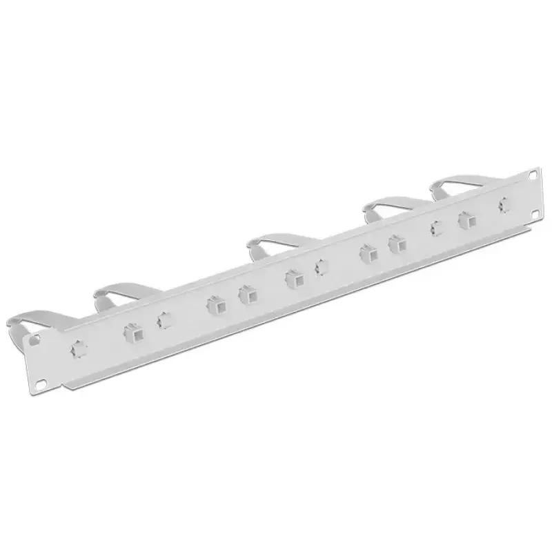 DeLock 43346 Panel na vedenie káblov do 19-palcového racku, 1U, svetlosivý RAL 7035