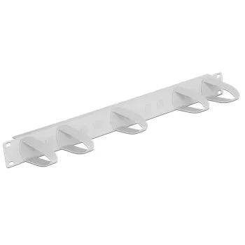 DeLock 43346 Panel na vedenie káblov do 19-palcového racku, 1U, svetlosivý RAL 7035