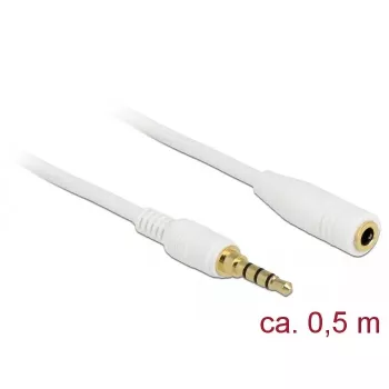 Audio kábel DeLOCK 85628 0,5 m 3,5 mm biely