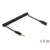 Predlžovací špirálový kábel DeLOCK 86768 3,5 mm konektor samec na konektor samica 1,5 m čierny