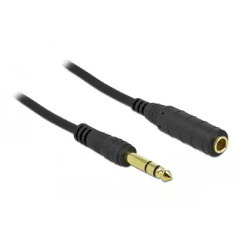 Predlžovací stereo kábel s jack konektorom DeLOCK 86767 6,35 mm 5 m čierny