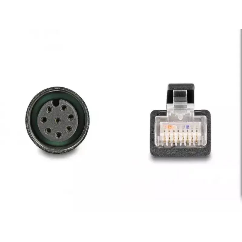 DeLOCK M12 adaptérový kábel A-kódovaný 8-pinový konektor samica na RJ45 konektor samec 50 cm