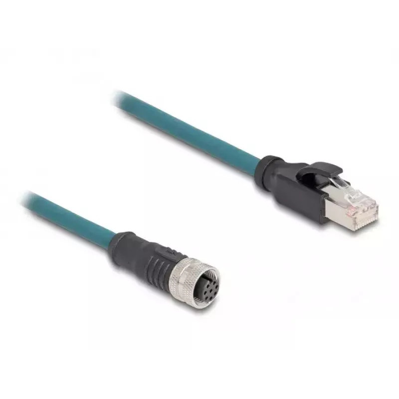 DeLOCK M12 adaptérový kábel A-kódovaný 8-pinový konektor samica na RJ45 konektor samec 50 cm