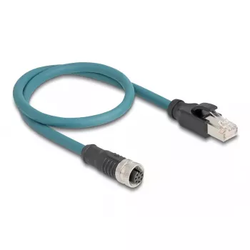 DeLOCK M12 adaptérový kábel A-kódovaný 8-pinový konektor samica na RJ45 konektor samec 50 cm