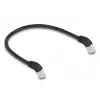 Sieťový kábel DeLOCK RJ45 Cat.6A S/FTP 45° zahnutý nadol 0,5 m čierny