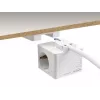DeLOCK 11497 3-násobná zásuvková kocka s 1,5 m predlžovacím káblom, USB nabíjačka, detská poistka, biela