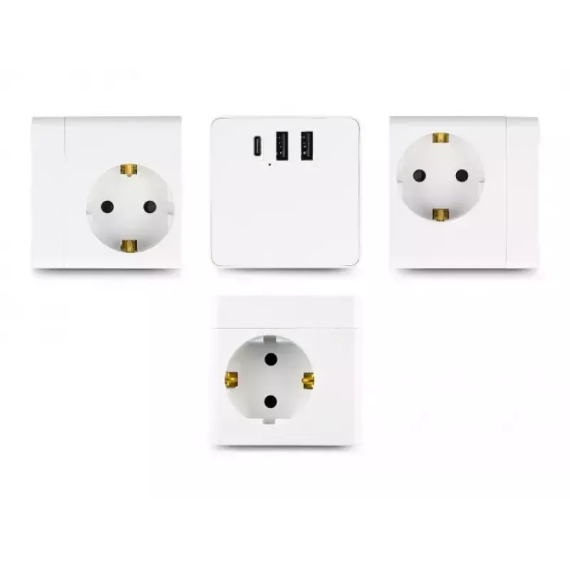 DeLOCK 11497 3-násobná zásuvková kocka s 1,5 m predlžovacím káblom, USB nabíjačka, detská poistka, biela