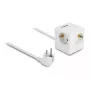 DeLOCK 11497 3-násobná zásuvková kocka s 1,5 m predlžovacím káblom, USB nabíjačka, detská poistka, biela