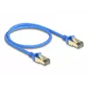 DeLOCK RJ45 sieťový kábel Cat.8.1 F/FTP tenký 0,5 m modrý