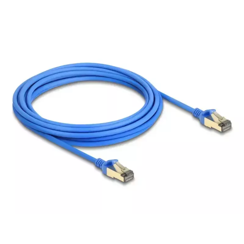 DeLOCK RJ45 sieťový kábel Cat.8.1 F/FTP tenký 5 m modrý