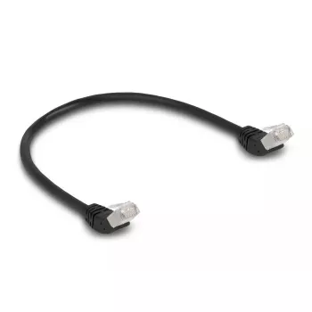 Sieťový kábel DeLOCK RJ45 Cat.6A 45° zahnutý 0,5 m čierny