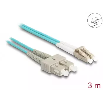 DeLOCK optický kábel LC Duplex na SC Duplex OM3 3 m