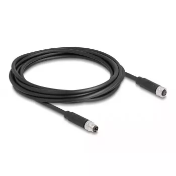 DeLOCK M8 3-pin kábel A-kódovaný konektor samec na konektor samica PUR TPU 3 m