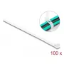 DeLOCK Opakovane použiteľné sťahovacie pásky, 150 x 7.2 mm, biele, 100 ks