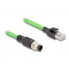 Sieťový kábel DeLOCK M12 kábel A-kódovaný 8 pin konektor samec na RJ45 konektor samec PUR (TPU) 5 m