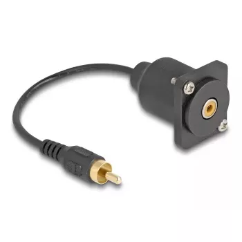 DeLOCK audio kábel 0,2 m RCA čierna 88152 konektor samec na konektor samica