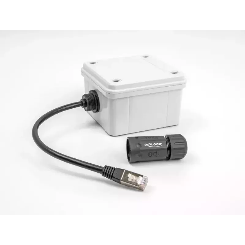 Sieťový kábel DeLOCK 88147 RJ45 na RJ45 Cat.6A 0,25 m čierny