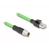 Sieťový kábel DeLOCK M12 kábel X-kódovaný 8-pinový konektor samec na RJ45 konektor samec PUR (TPU) 5 m
