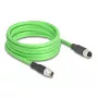 Sieťový kábel DeLOCK M12 kábel X-kódovaný 8-pinový konektor samec na konektor samica PUR (TPU) 2 m