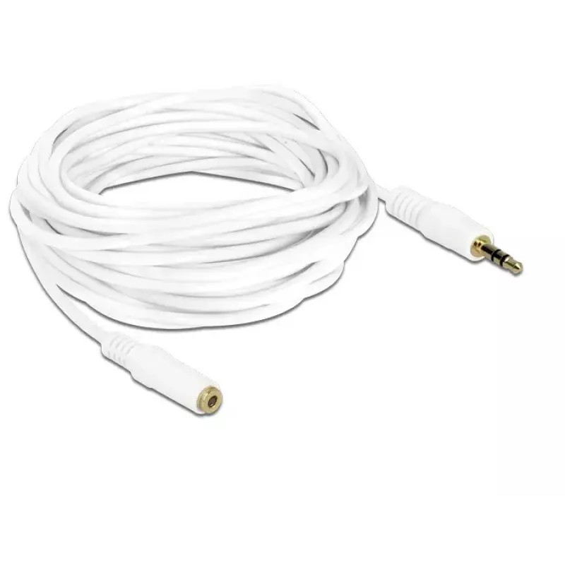 Audiokábel 3,5 mm M-F DeLOCK 83771 5 m biely