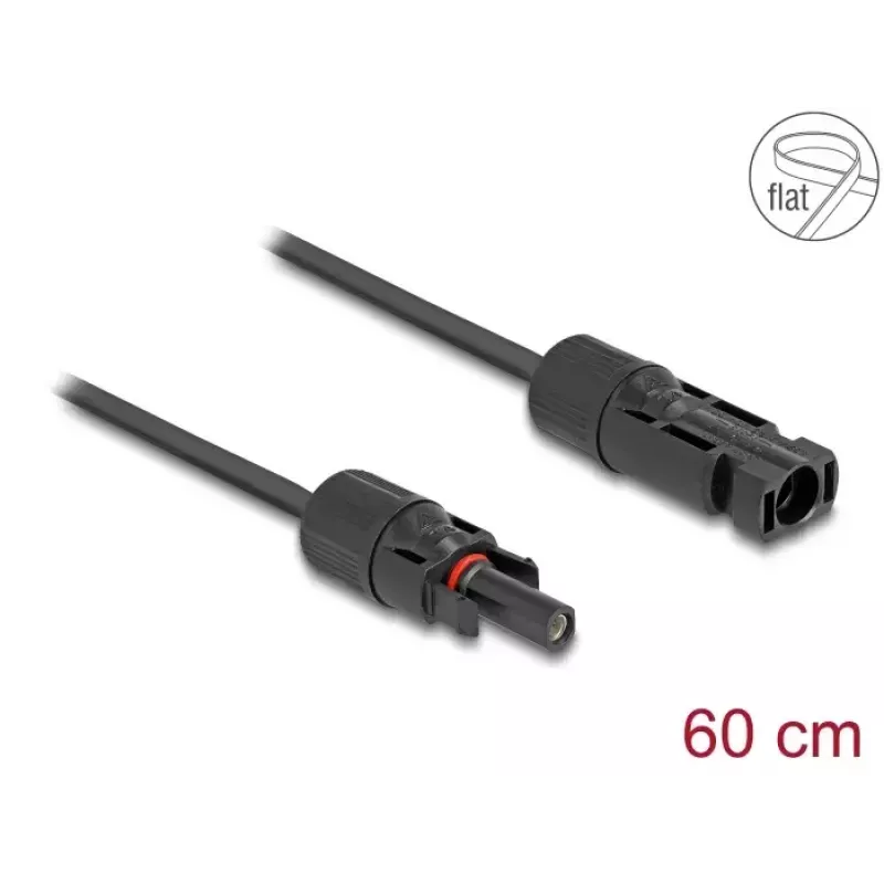 Kábel DeLOCK DL4 Solar plochý kábel konektor samec na konektor samica 60 cm čierny 3,3 mm²