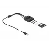 USB Type-A konektor samec na 3 x DC 5,5 x 2,1 mm konektor samica s vypínačom DeLOCK 86798