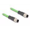 Sieťový kábel DeLOCK M12 kábel D-kódovaný 4-pólový konektor samec-konektor samec PUR (TPU) 1 m