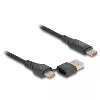 DeLOCK USB 2.0 rýchlonabíjací kábel USB Type-C + USB Type-A konektor samec na USB Type-C konektor samec PD 3.1 140 W 1,20 m