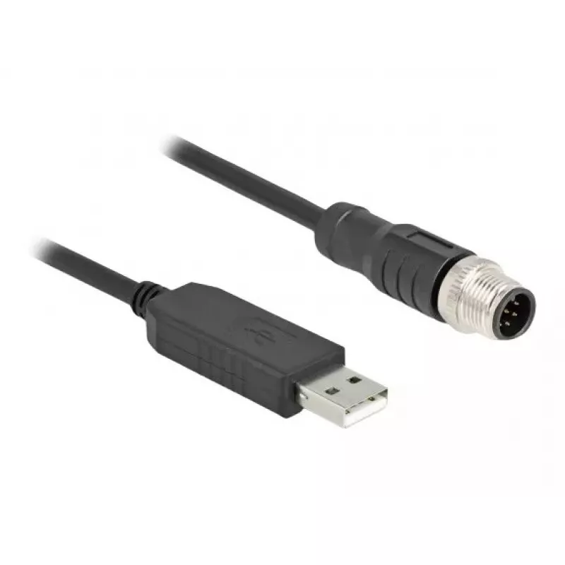 DeLOCK senzorový/akčný kábel 1,8 m M12 USB 2.0 Type-A čierny