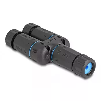 DeLOCK káblový konektor RJ45 samica na 2 x RJ45 samica Cat.6A vodotesný